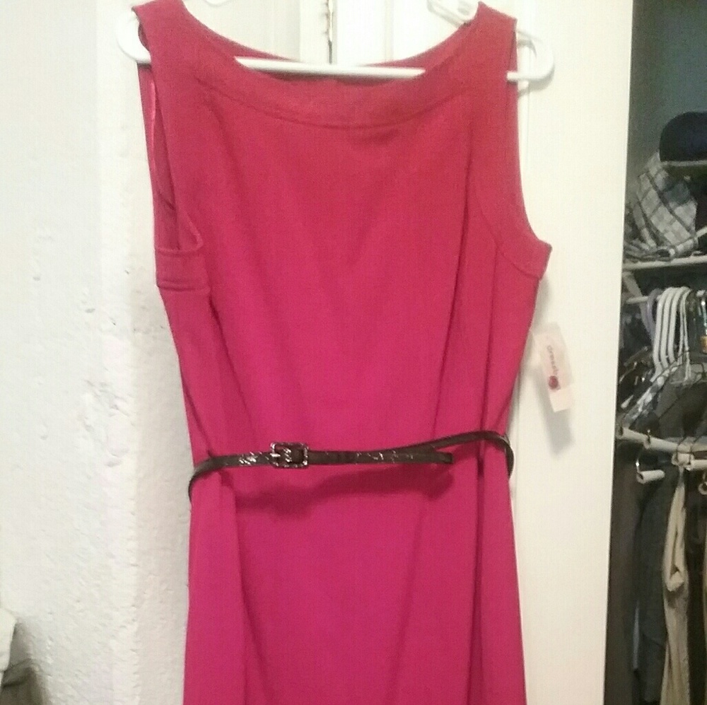 Red fitted sleeveless dress barn dress